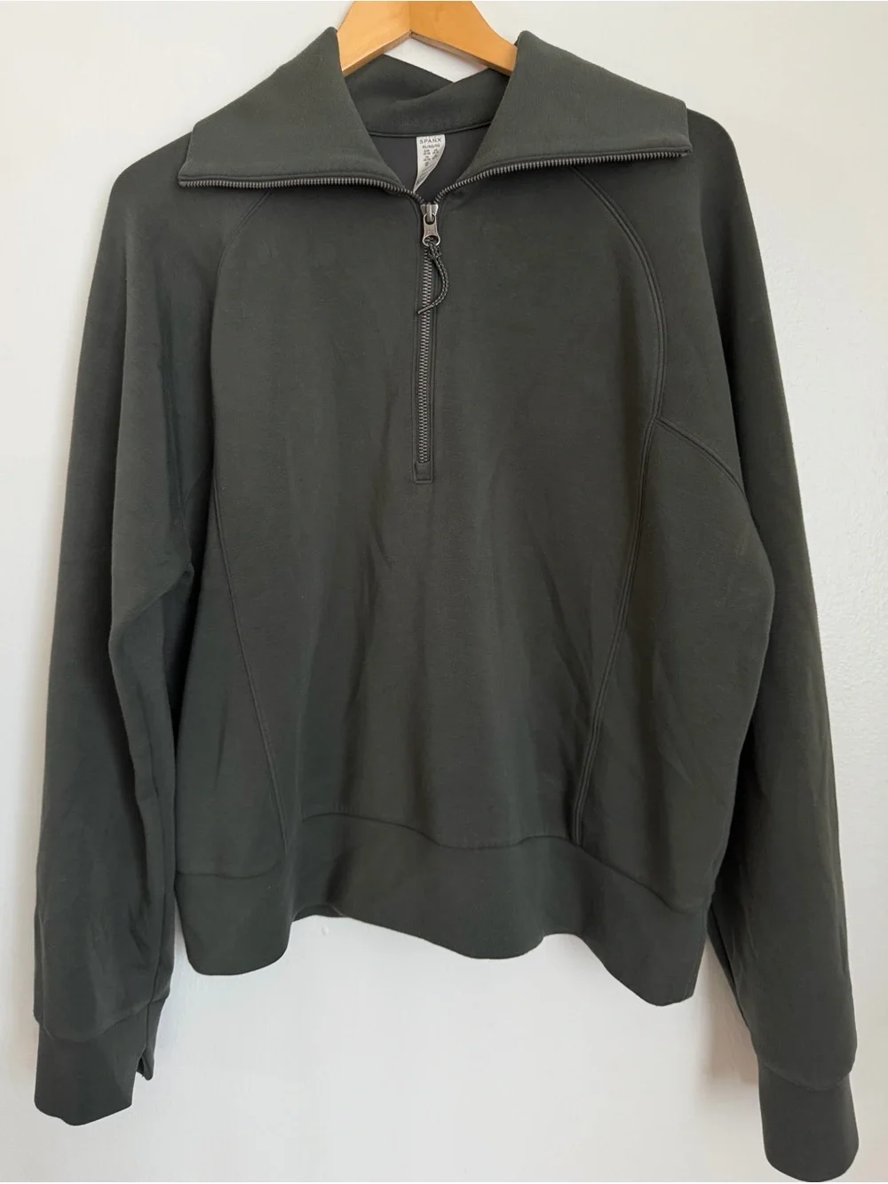 Spanx AirEssentials Half Zip Sweatshirt Green Women Size XL Pullover